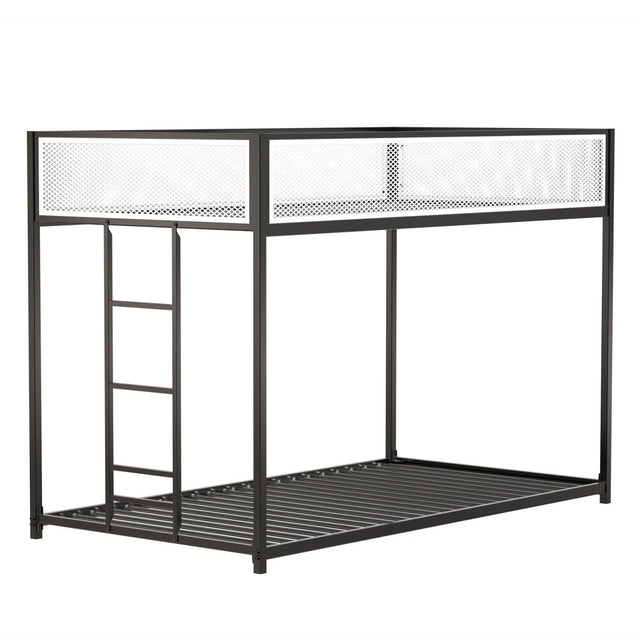 Twin Twin Metal Bunk Bed With Ladder And Guardrails - Serenova - Omega Lifestyles