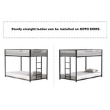Twin Twin Metal Bunk Bed With Ladder And Guardrails - Serenova - Omega Lifestyles