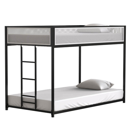Twin Twin Metal Bunk Bed With Ladder And Guardrails - Serenova - Omega Lifestyles