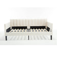 Twin Upholstered Velvet Daybed With Ribbed Tufted Backrest - Serenova - Omega Lifestyles
