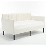 Twin Upholstered Velvet Daybed With Ribbed Tufted Backrest - Serenova - Omega Lifestyles