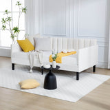 Twin Upholstered Velvet Daybed With Ribbed Tufted Backrest - Serenova - Omega Lifestyles