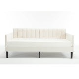 Twin Upholstered Velvet Daybed With Ribbed Tufted Backrest - Serenova - Omega Lifestyles