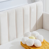 Twin Upholstered Velvet Daybed With Ribbed Tufted Backrest - Serenova - Omega Lifestyles