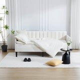 Twin Upholstered Velvet Daybed With Ribbed Tufted Backrest - Serenova - Omega Lifestyles