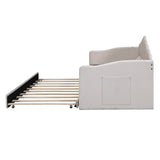 Twin Velvet Upholstered Daybed With Trundle And USB Ports - Sleep Galleria