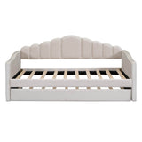 Twin Velvet Upholstered Daybed With Trundle And USB Ports - Sleep Galleria