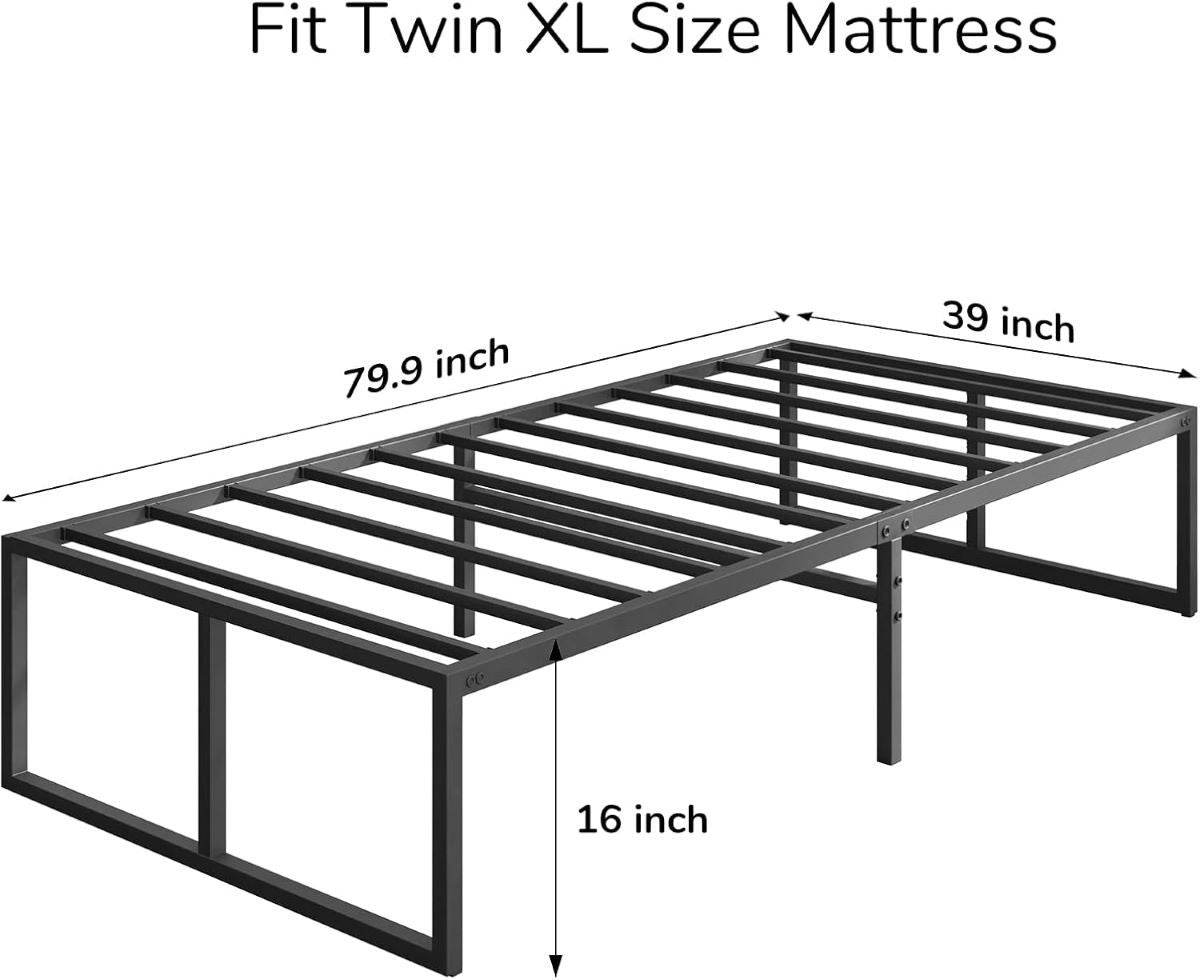 Twin XL 16 - Inch Heavy - Duty Metal Platform Bed Frame - Serenova - Omega Lifestyles