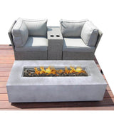 Two - Person Rattan Wicker Outdoor Seating Set With Fire Pit - Serenova - Omega Lifestyles