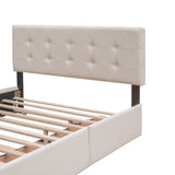 Upholstered Platform Bed With Drawers And Twin XL Trundle - Omega Lifestyles