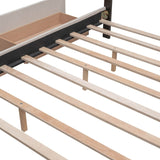 Upholstered Platform Bed With Drawers And Twin XL Trundle - Omega Lifestyles