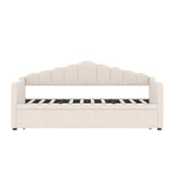 Upholstered Twin Velvet Daybed With Adjustable Trundle And USB Charging - Omega Lifestyles