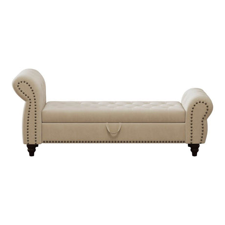Velvet Upholstered Bed Bench With Storage And Tufted Design - Sleep Galleria