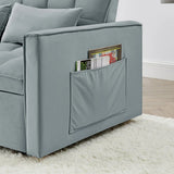 Velvet Upholstered Foldable Adjustable Back Sofa Bed - Omega Lifestyles