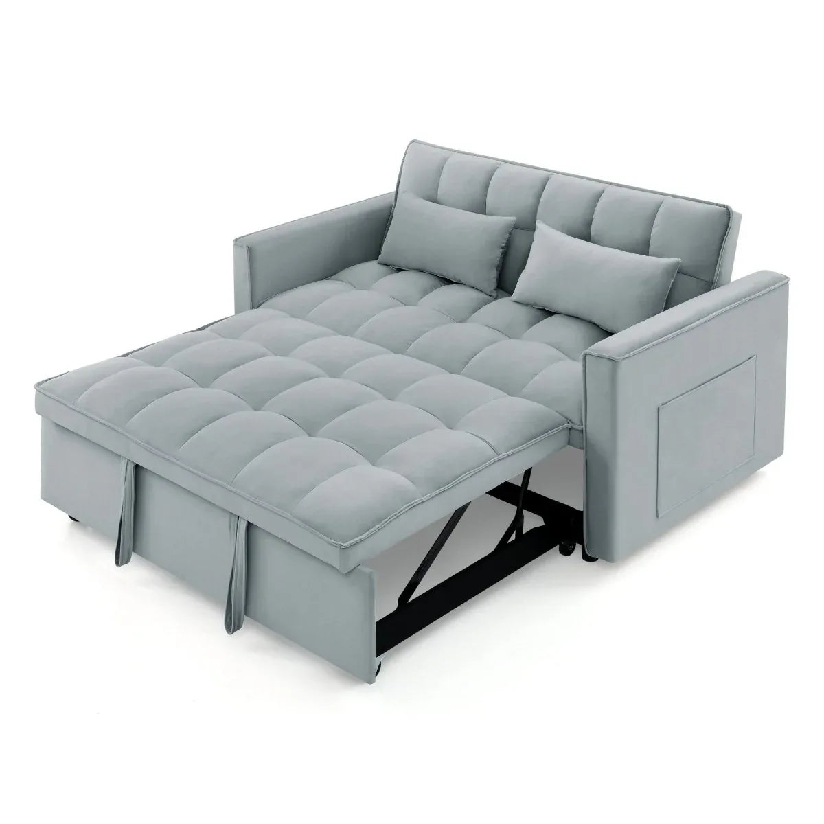 Velvet Upholstered Foldable Adjustable Back Sofa Bed - Omega Lifestyles