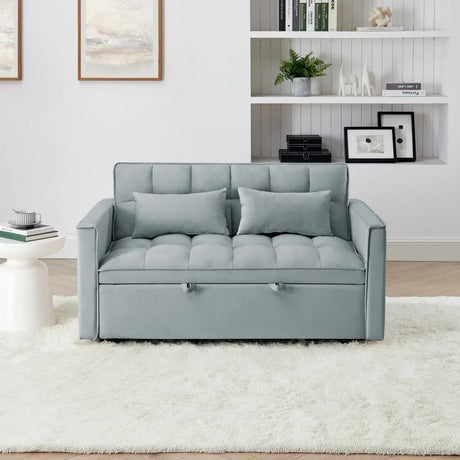 Velvet Upholstered Foldable Adjustable Back Sofa Bed - Omega Lifestyles