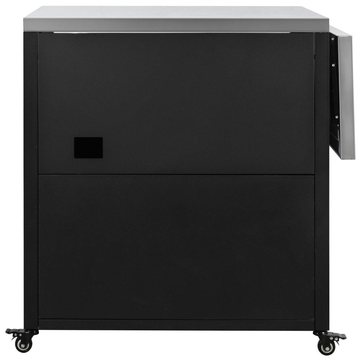 Versatile Matte Black Iron Stainless Steel Outdoor Cabinet - Omega Lifestyles