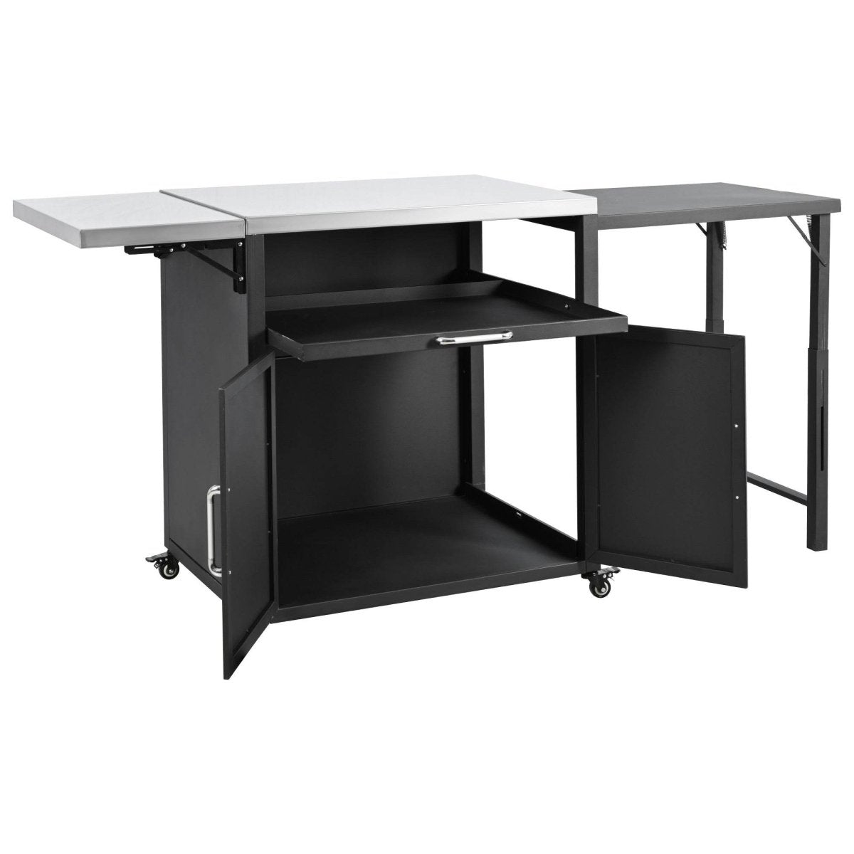 Versatile Matte Black Iron Stainless Steel Outdoor Cabinet - Omega Lifestyles