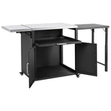 Versatile Matte Black Iron Stainless Steel Outdoor Cabinet - Omega Lifestyles