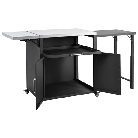 Versatile Matte Black Iron Stainless Steel Outdoor Cabinet - Serenova - Omega Lifestyles