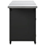 Versatile Matte Black Iron Stainless Steel Outdoor Cabinet - Omega Lifestyles
