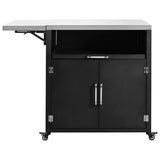 Versatile Matte Black Iron Stainless Steel Outdoor Cabinet - Omega Lifestyles