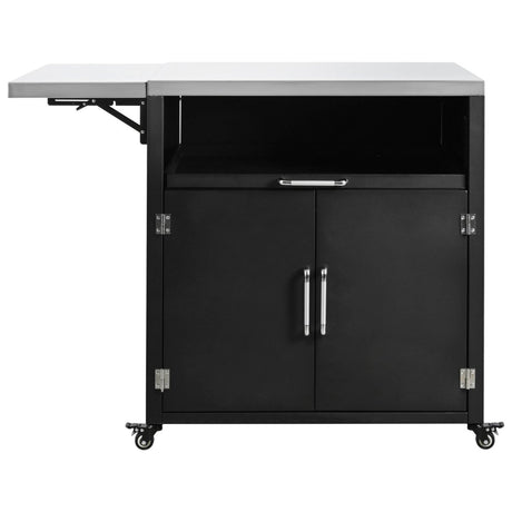 Versatile Matte Black Iron Stainless Steel Outdoor Cabinet - Serenova - Omega Lifestyles