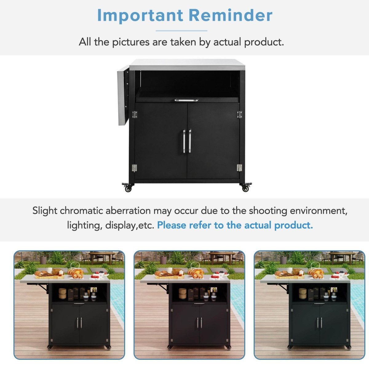 Versatile Matte Black Iron Stainless Steel Outdoor Cabinet - Omega Lifestyles