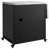 Versatile Matte Black Iron Stainless Steel Outdoor Cabinet - Omega Lifestyles