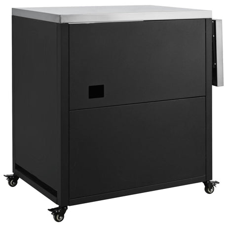 Versatile Matte Black Iron Stainless Steel Outdoor Cabinet - Serenova - Omega Lifestyles