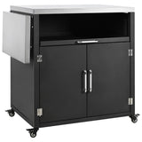 Versatile Matte Black Iron Stainless Steel Outdoor Cabinet - Omega Lifestyles