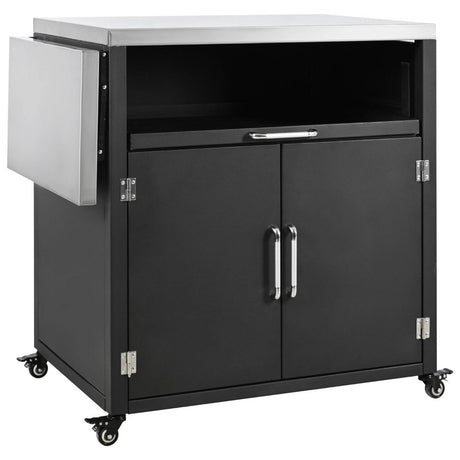 Versatile Matte Black Iron Stainless Steel Outdoor Cabinet - Serenova - Omega Lifestyles