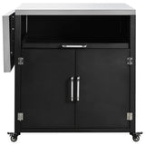 Versatile Matte Black Iron Stainless Steel Outdoor Cabinet - Omega Lifestyles