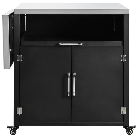 Versatile Matte Black Iron Stainless Steel Outdoor Cabinet - Serenova - Omega Lifestyles