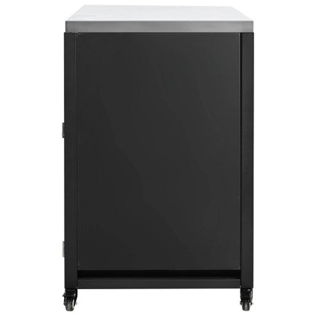 Versatile Matte Black Iron Stainless Steel Outdoor Cabinet - Serenova - Omega Lifestyles