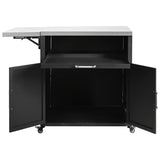 Versatile Matte Black Iron Stainless Steel Outdoor Cabinet - Omega Lifestyles