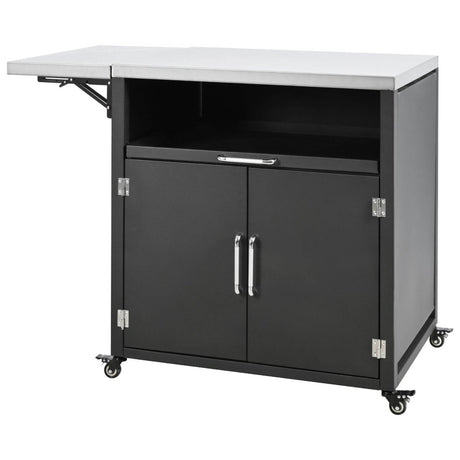 Versatile Matte Black Iron Stainless Steel Outdoor Cabinet - Serenova - Omega Lifestyles