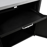 Versatile Matte Black Iron Stainless Steel Outdoor Cabinet - Omega Lifestyles
