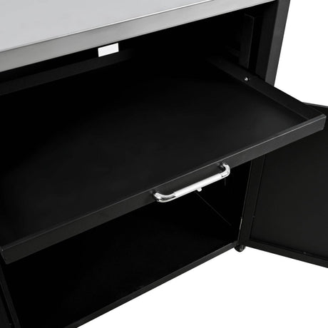 Versatile Matte Black Iron Stainless Steel Outdoor Cabinet - Serenova - Omega Lifestyles
