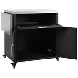 Versatile Matte Black Iron Stainless Steel Outdoor Cabinet - Omega Lifestyles