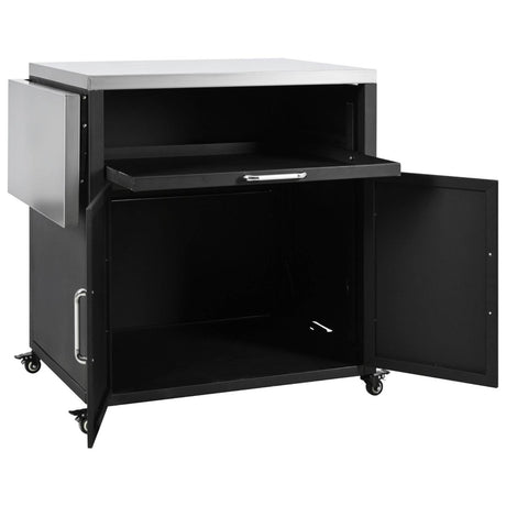 Versatile Matte Black Iron Stainless Steel Outdoor Cabinet - Serenova - Omega Lifestyles