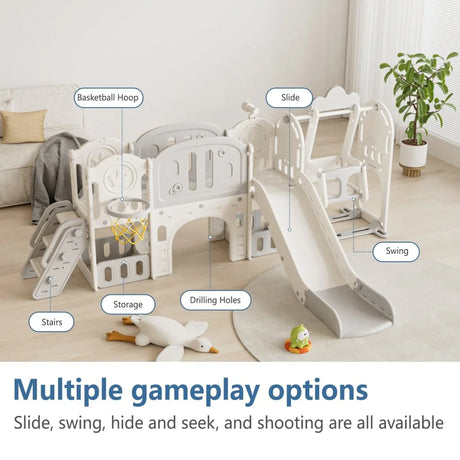 Versatile Toddler Slide 11-in-1 Activity Center Polyethylene - Omega Lifestyles