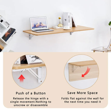 Wall Mounted Folding Table Space-Saving Small Area Desk - Omega Lifestyles