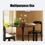 Walnut Modern Round MDF Metal Base Dining Table - Omega Lifestyles