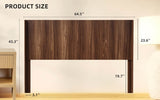 Walnut Solid Wood Queen Wingback Fluted Panel Headboard - Serenova - Omega Lifestyles