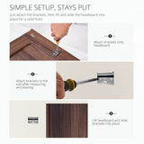 Walnut Solid Wood Queen Wingback Fluted Panel Headboard - Serenova - Omega Lifestyles