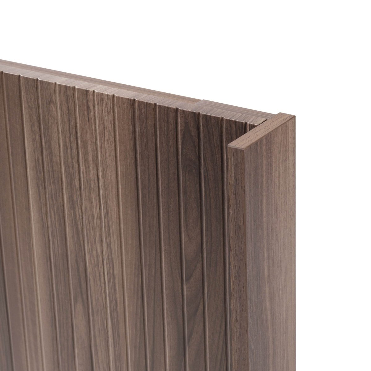 Walnut Solid Wood Queen Wingback Fluted Panel Headboard - Serenova - Omega Lifestyles