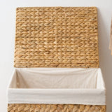 Water Hyacinth Wicker Rectangular Brown Laundry Hamper - Omega Lifestyles