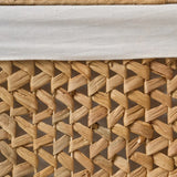 Water Hyacinth Wicker Rectangular Brown Laundry Hamper - Omega Lifestyles