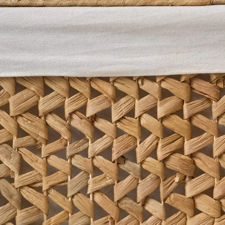 Water Hyacinth Wicker Rectangular Brown Laundry Hamper - Omega Lifestyles